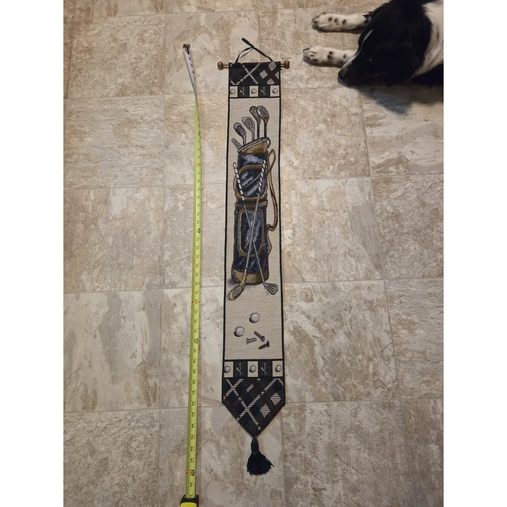 Golf Themed Wall Tapestry Bell Pull 40.5x6